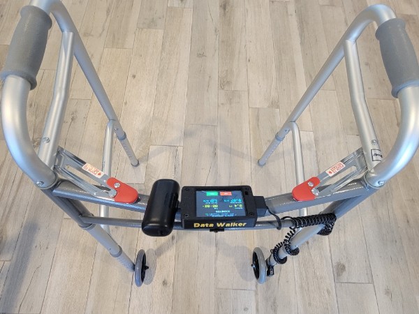 Data Walker mounted on a standard walker